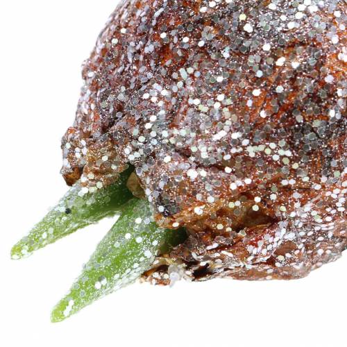 Floristik24 Amaryllis bulb with glitter artificial brown H19cm