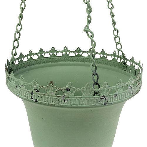 Product Metal hanging basket green Ø21cm H30cm