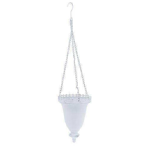 Floristik24 Metal hanging basket white Ø21cm H30cm