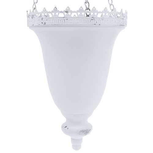 Floristik24 Metal hanging basket white Ø21cm H30cm