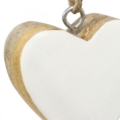 Floristik24 Pendant wooden hearts decorative hearts white Ø5-5.5cm 12pcs