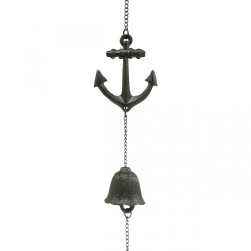 Product Hanger anchor bell, maritime decoration wind chime, cast iron L47.5cm