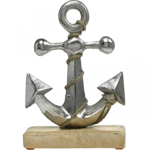 Floristik24 Metal anchor, summer, maritime shop window decoration Silver, natural colors H22cm