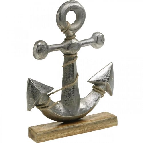 Floristik24 Anchor made of metal, maritime decoration, nautical sea decoration silver, natural colors H32cm