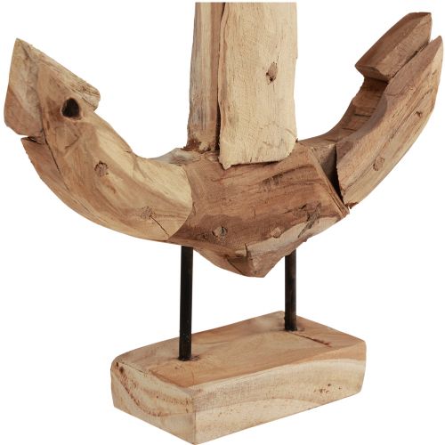 Product Anchor decoration wood metal with base teak maritime 26×7×38cm
