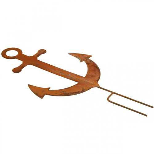 Floristik24 Anchor to plug in, maritime garden decoration, metal plug patina H48cm
