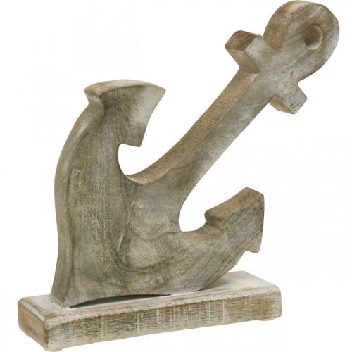 Floristik24 Anchor made of wood, decorative anchor, shabby chic, white, natural, 22 cm