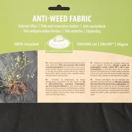 Anti-Weed Fabric 150x500cm Black Recycled Polypropylene Garden Use | Floristik24.co.uk