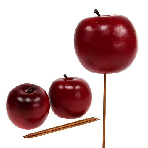 Floristik24 Artificial apple red Ø7.5cm 6pcs