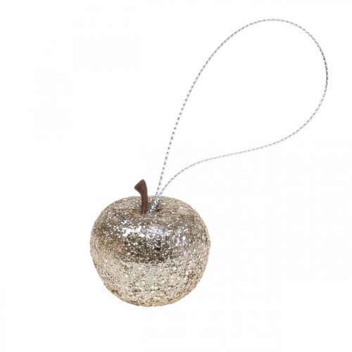 Floristik24 Decoration Mini Apple Glitter Champagne Tree Decoration Ø3.5cm 24 pcs