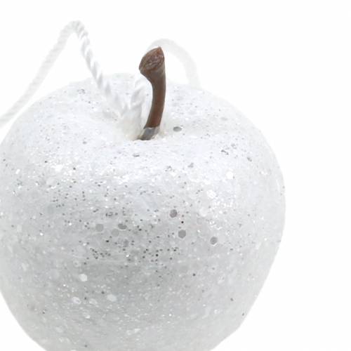 Floristik24 Decoration Mini Apple Glitter White Christmas Tree Decoration Ø3.5cm 24 pcs