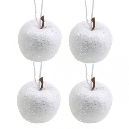 Floristik24 Deco mini apple glitter white Christmas tree decorations Ø3.5cm 24pcs