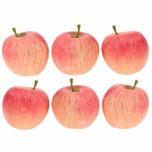 Floristik24 Decorative apple pink, yellow Real-Touch 6.5cm 6pcs