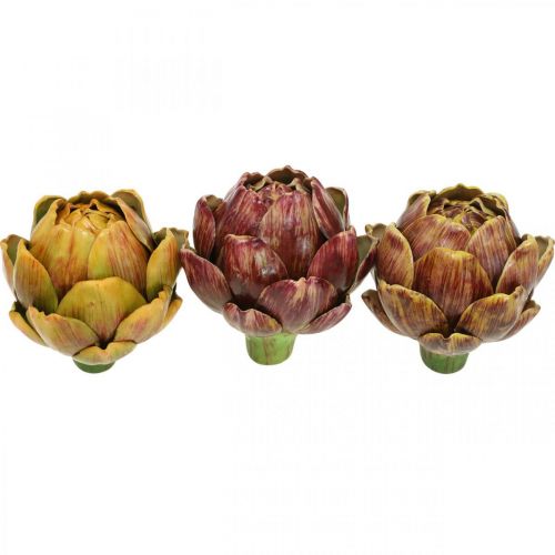 Floristik24 Artichoke Artificial Vegetables Deco Colored Assorted H10.5cm 3pcs