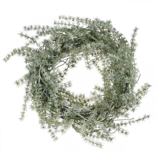 Floristik24 Artificial asparagus wreath white, gray Decorative asparagus wreath Ø20cm