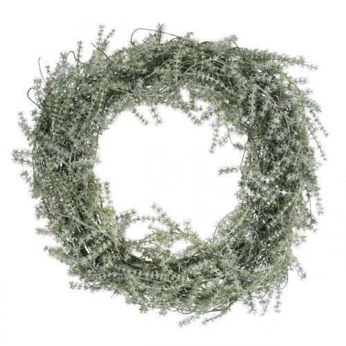 Floristik24 Decorative asparagus wreath artificial asparagus white, gray Ø32cm