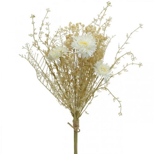 Floristik24 Bouquet artificial asters and gypsophila beige, white 43cm