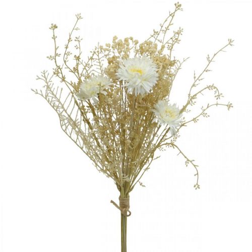Product Bouquet artificial asters and gypsophila beige, white 43cm