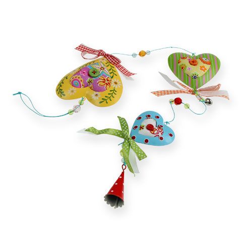 Floristik24 Decorative fabric hearts to hang 80cm