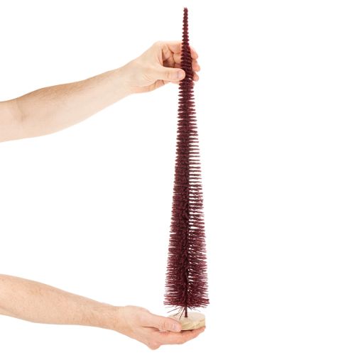 Decorative Christmas tree, slim tree figure on a wooden base, 60cm | Floristik24.co.uk