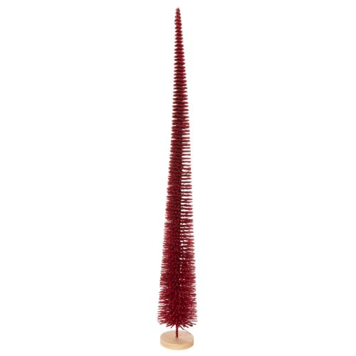 Modern slim decorative Christmas tree on a wooden base, 80cm