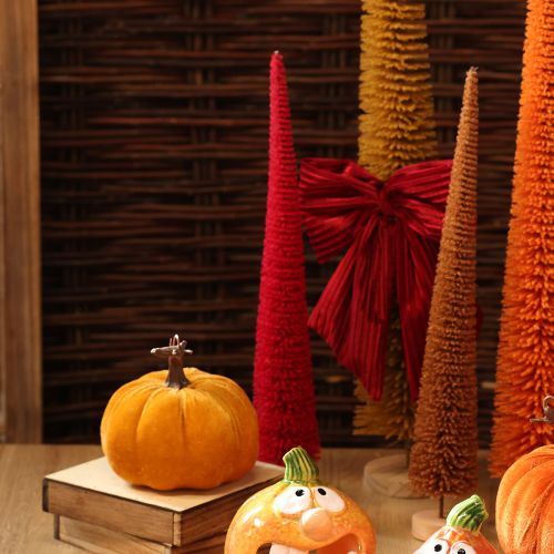 Decorative narrow Christmas tree, artificial Christmas tree on wooden base, 40cm, 3 pieces | Floristik24.co.uk