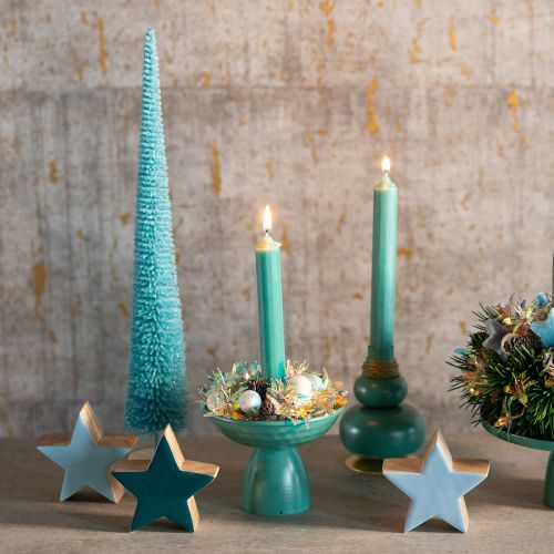 Artificial Christmas tree, slim, with wooden base, 40cm | Floristik24.co.uk