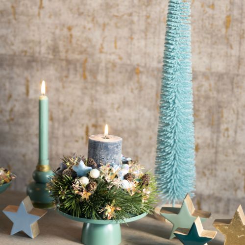 Artificial Christmas tree, decorative tree, delicate design with wooden base, 80cm | Floristik24.co.uk