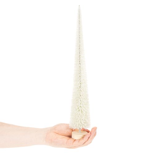 Decorative Christmas tree with wooden base for winter decoration, 40cm, 3 pieces | Floristik24.co.uk