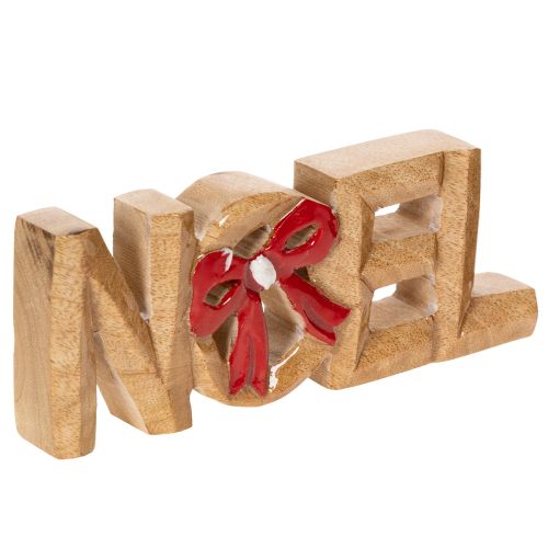 Wooden Noel Sign with Red Bow, 18cm, Christmas Decoration buy online | Floristik24.co.uk