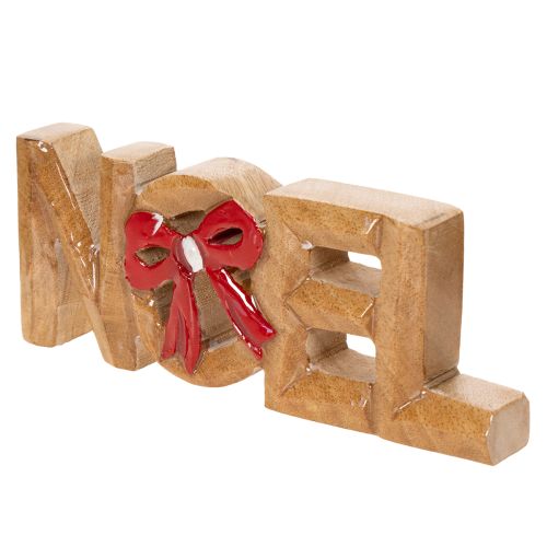 Wooden Noel Sign with Red Bow, 18cm, Christmas Decoration | Floristik24.co.uk
