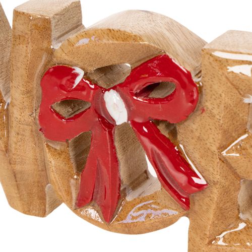 Wooden Noel Sign with Red Bow, 18cm, Christmas Decoration | Floristik24.co.uk