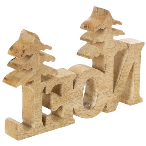 Noel Wooden Christmas Decoration with Two Trees 18cm | Floristik24.co.uk