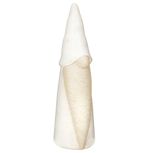 Ceramic Christmas Gnome Decoration Figure 22cm Grey and Natural