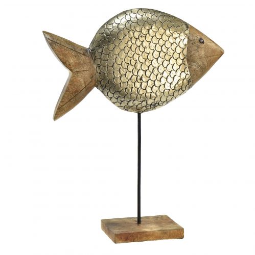 Floristik24 Wood metal decorative fish maritime brass 33x11.5x37cm