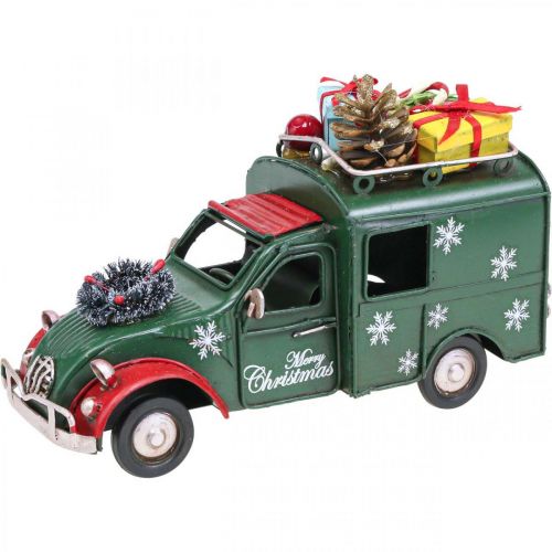 Product Christmas decoration car Christmas car vintage green L17cm