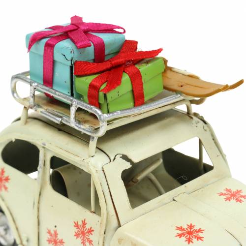Floristik24 Christmas car with packages white L11cm