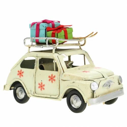 Floristik24 Christmas car with packages white L11cm