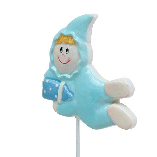 Floristik24 Baby deco plug pink, blue 5cm L25cm 4pcs
