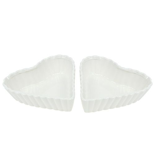 Floristik24 Baking Pan Heart White 16cm 2pcs
