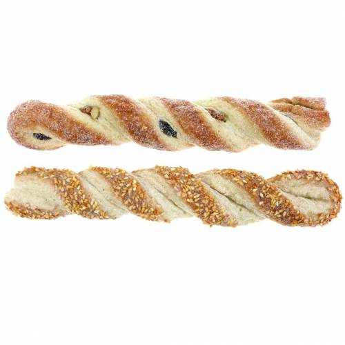 Floristik24 Sesame stick and poppy seed stick artificial food dummy assorted 25cm 2pcs