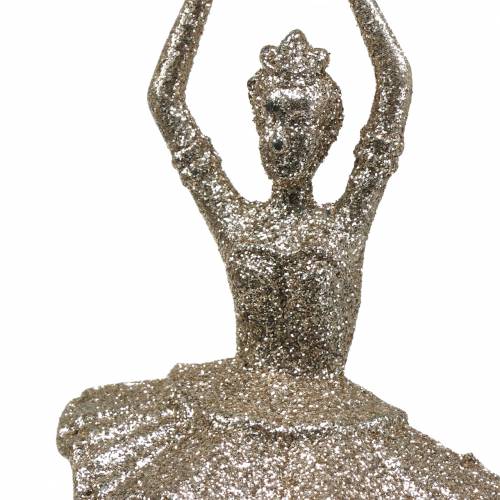 Product Christmas tree decorations ballerina champagne glitter 18cm 6pcs