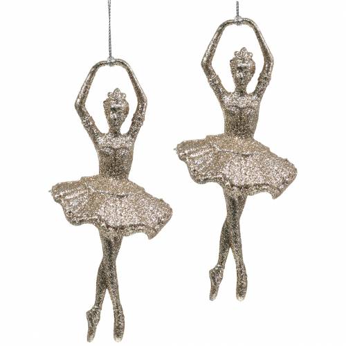 Floristik24 Christmas tree decorations ballerina champagne glitter 18cm 6pcs