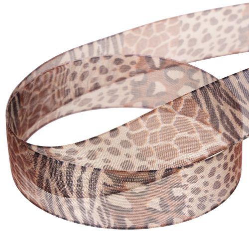 Dekorative Ribbon with Leopard Print 25mm x 20m Polyester Gift and Craft Band | Floristik24.co.uk