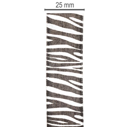 Gift ribbon with zebra print, 25mm wide, 20m long | Floristik24.co.uk