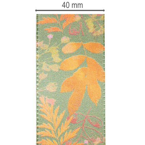 Decorative Ribbon with Leaf Pattern, Autumn Colors, 40mm x 15m, Artificial Silk | Floristik24.co.uk