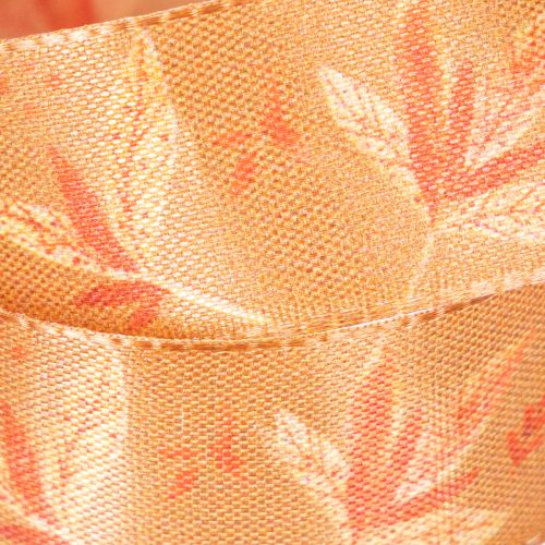 Autumn Decorative Ribbon with Leaf Pattern, 25mm x 18m, Polyester | Floristik24.co.uk