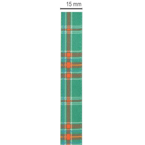 Checkered Ribbon for Christmas Gifts, 15mm x 20m, Red-Green-White Polyester | Floristik24.co.uk