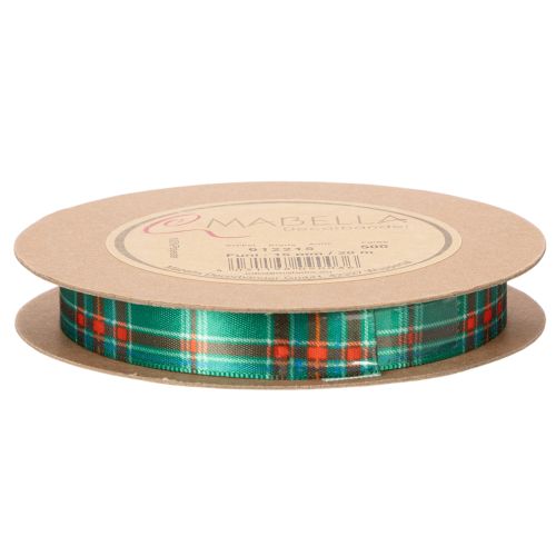 Checkered Ribbon for Christmas Gifts, 15mm x 20m, Red-Green-White Polyester | Floristik24.co.uk