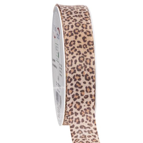 Decorative Leopard Print Ribbon Polyester 25mm x 18m buy online | Floristik24.co.uk